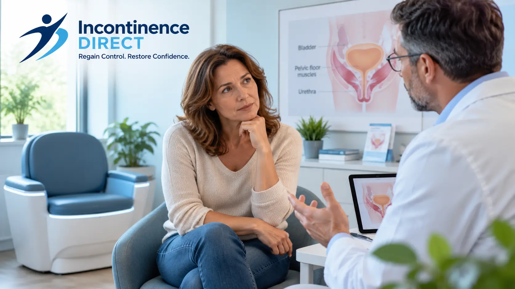 Pelvic Health Consultation in a Modern Clinic incontinence direct Manchester