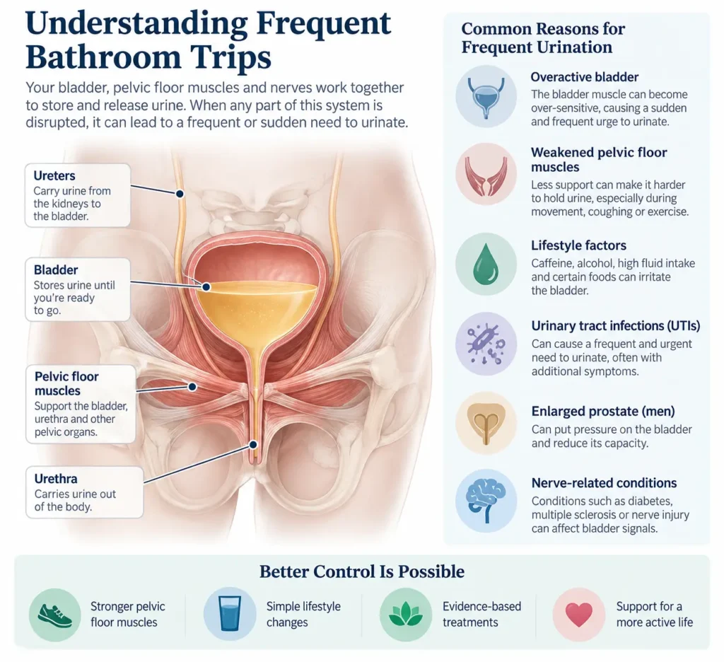 urinary incontinence symptoms and treatment options guide detailed infographics by incontinence direct Manchester